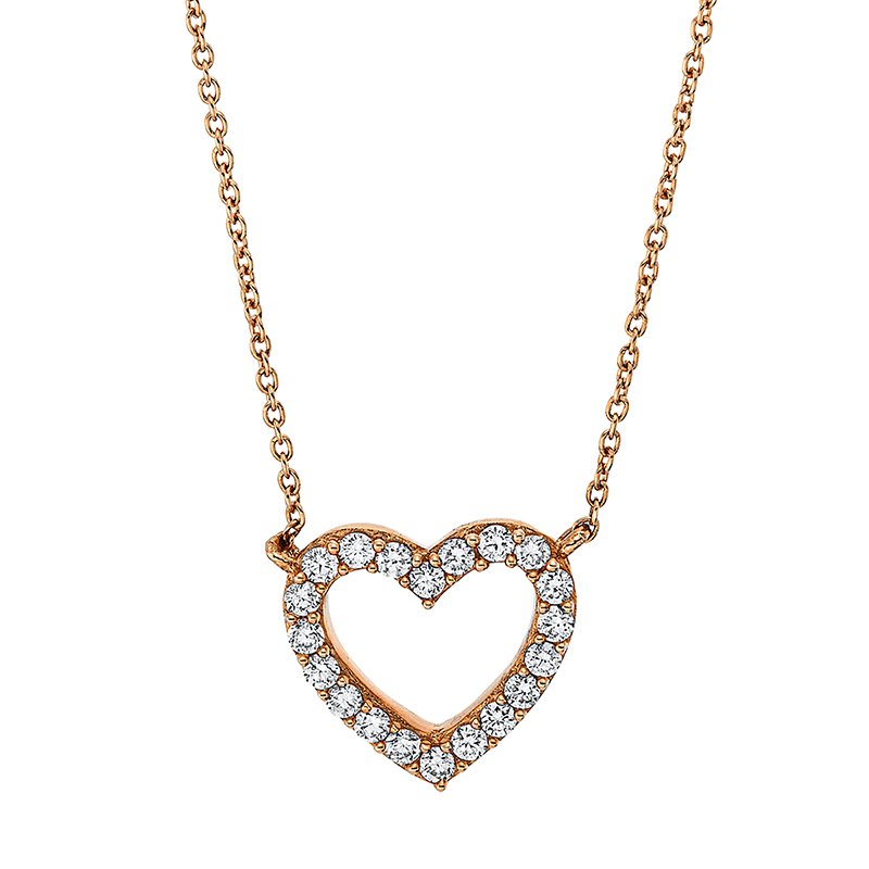 Collier 18 kt RG Herz, mit ZÖ 40 cm