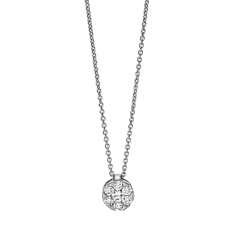 Collier 18 kt WG, mit ZÖ 42 cm