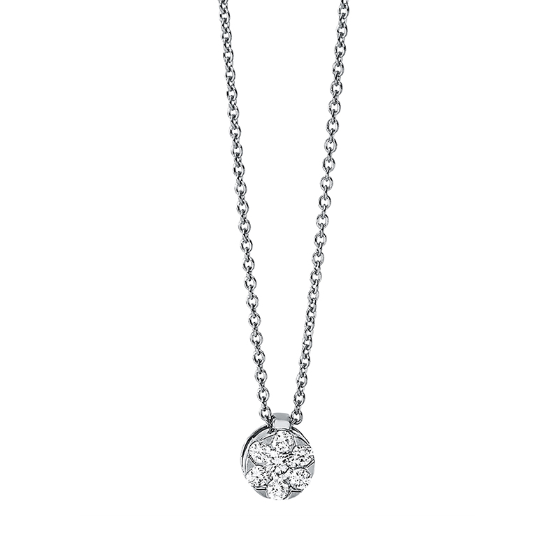 Collier 18 kt WG, mit ZÖ 42 cm