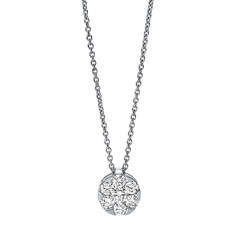 Collier 18 kt WG Kreis, mit ZÖ 42 cm