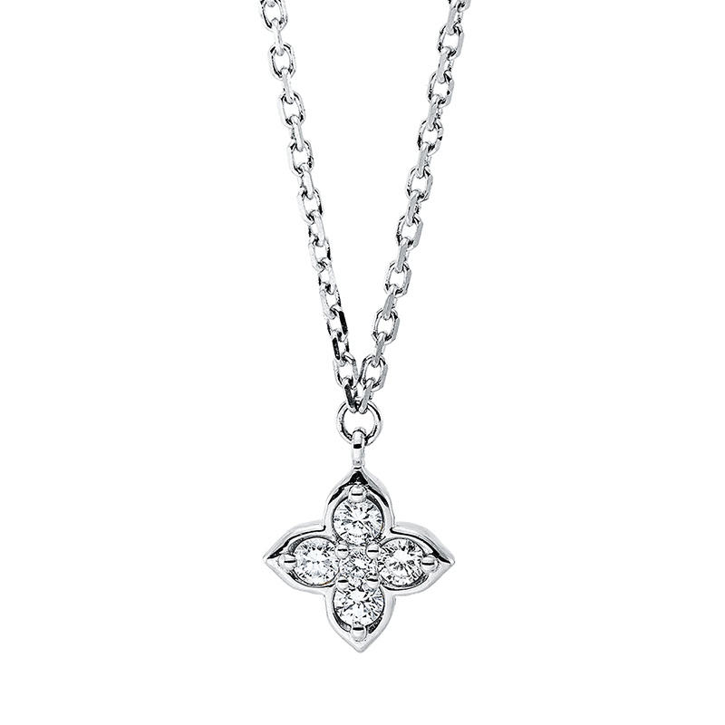 Collier 18 kt WG, mit ZÖ 40 cm + 43 cm