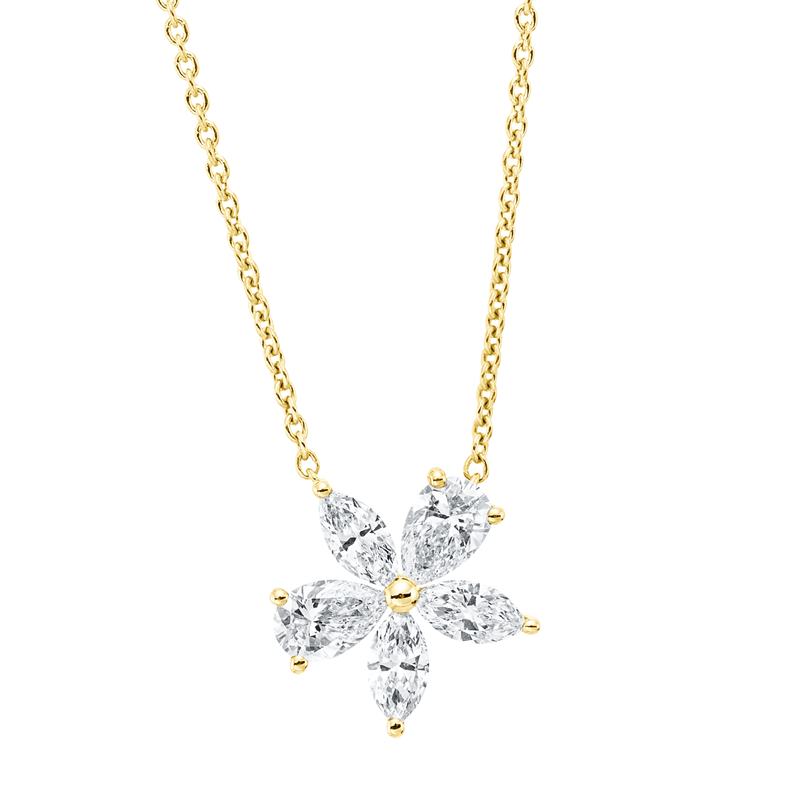 Collier 18 kt GG, mit ZÖ 40 cm + 43 cm