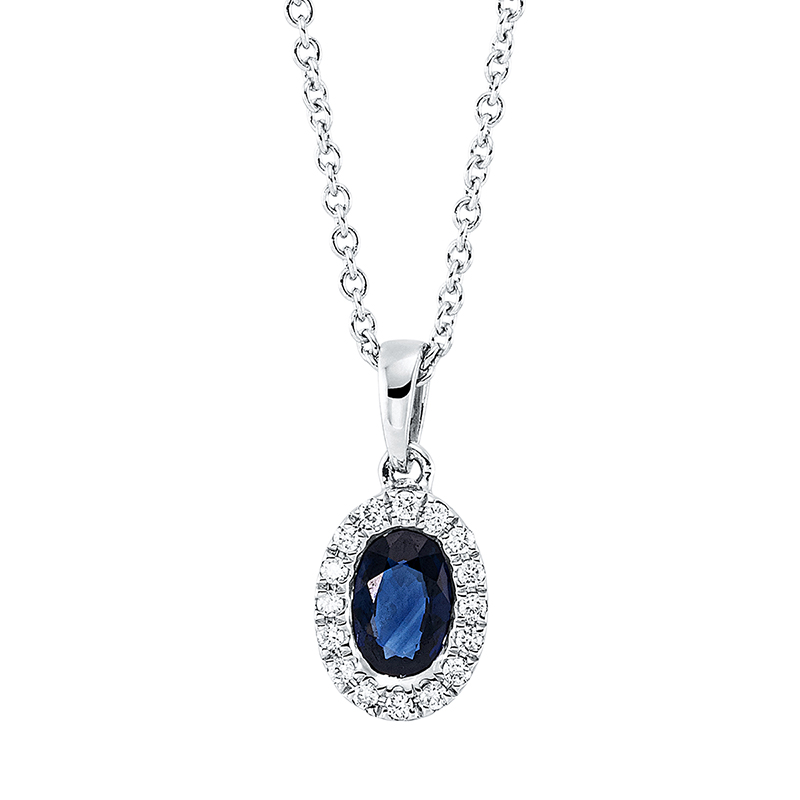 Collier 18 kt WG, mit ZÖ 42 cm