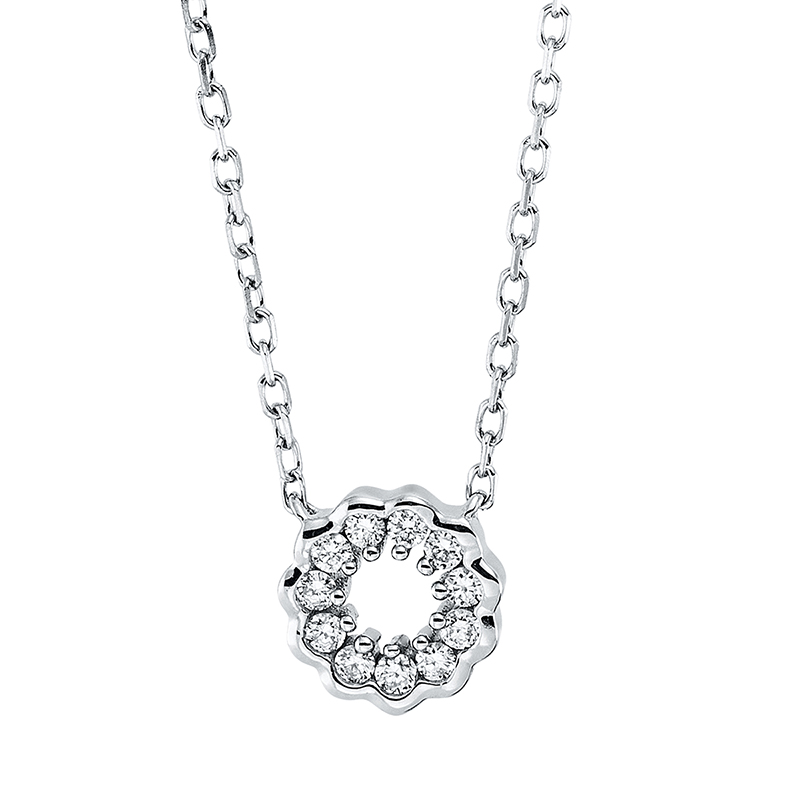 Collier 18 kt WG Kreis, mit ZÖ 40 cm