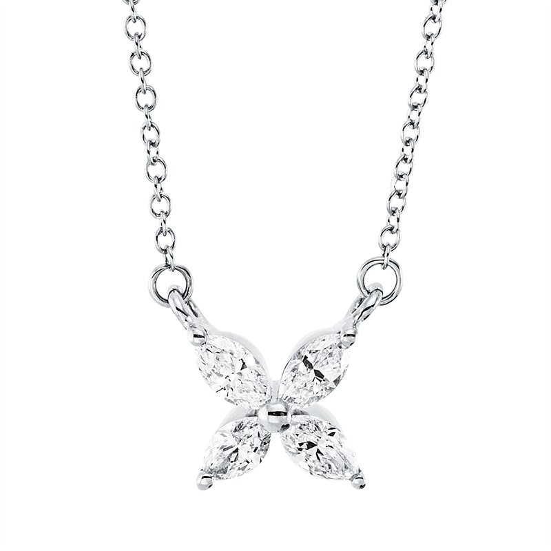 Collier 18 kt WG, mit ZÖ 40 cm