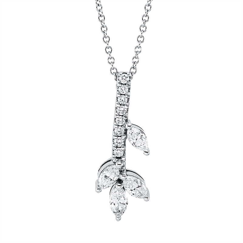 Collier 18 kt WG, mit ZÖ 40 cm