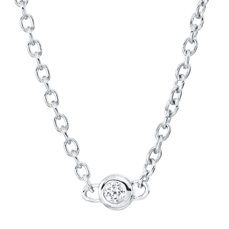 Collier Zarge 18 kt WG, mit ZÖ 42 cm