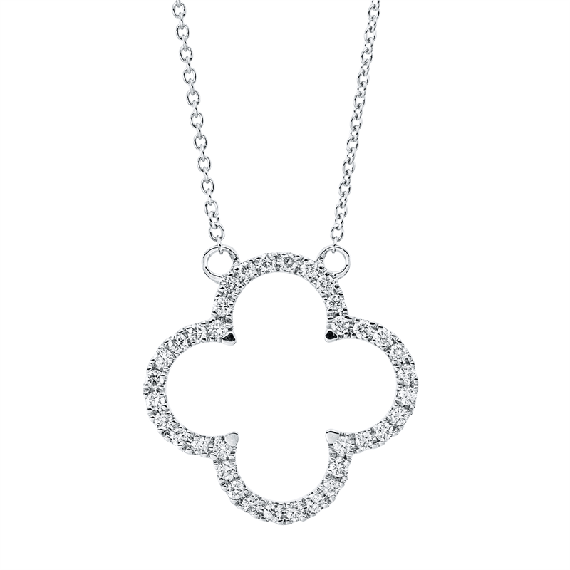 Collier 18 kt WG, mit ZÖ 42 cm