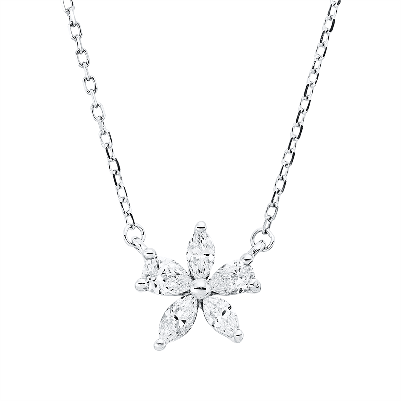 Collier 18 kt WG, mit ZÖ 40 cm