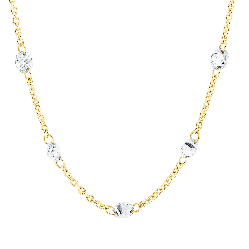 Collier 18 kt GG, mit ZÖ 40,6+ 42+43,2 cm