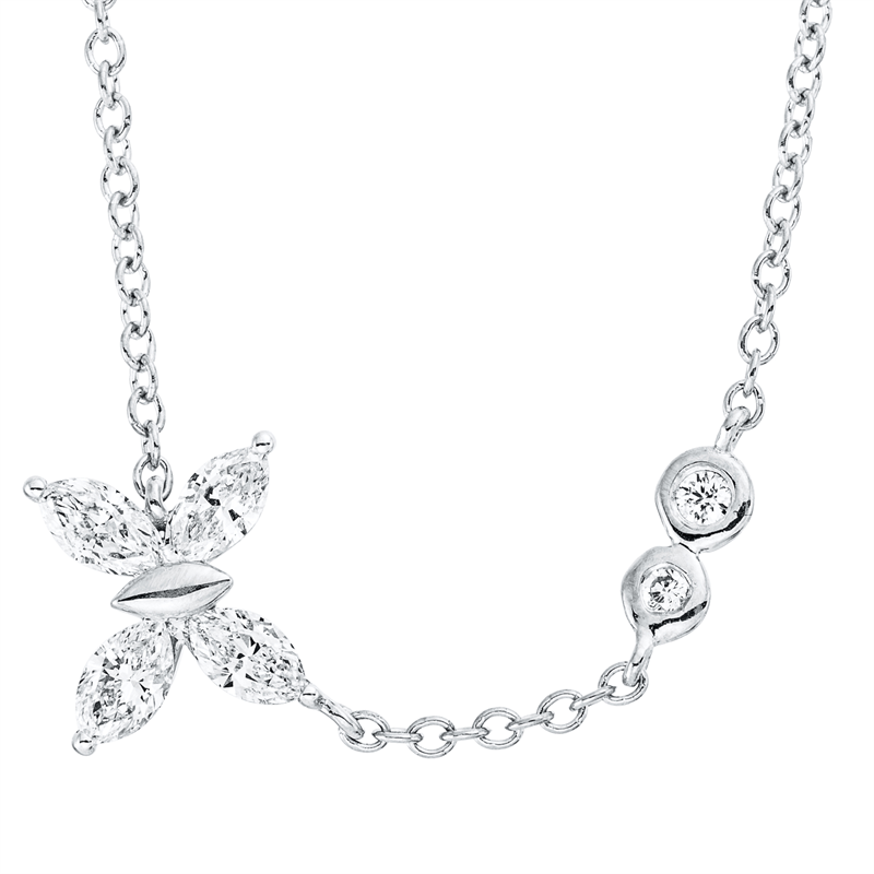 Collier 18 kt WG, mit ZÖ 42 cm