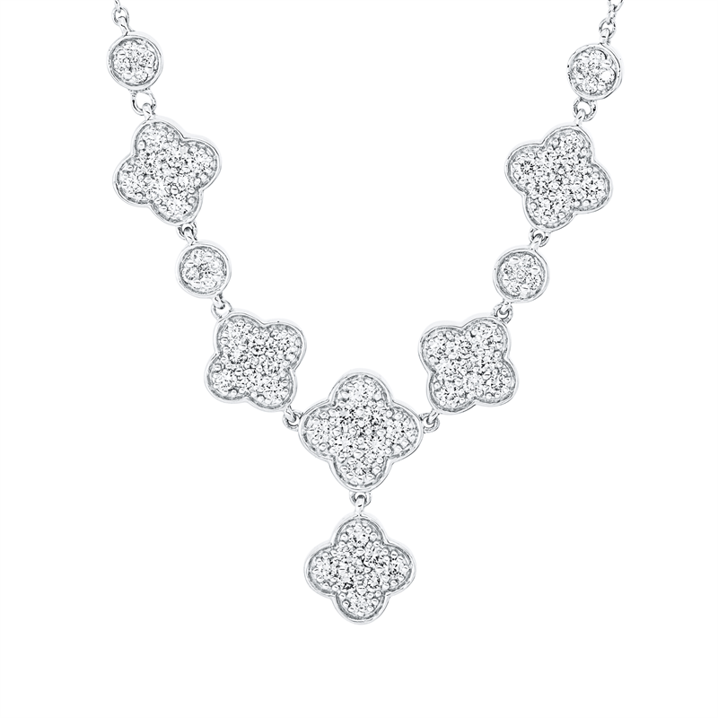 Collier 18 kt WG mit ZÖ 42 cm, mit ZÖ 42 cm