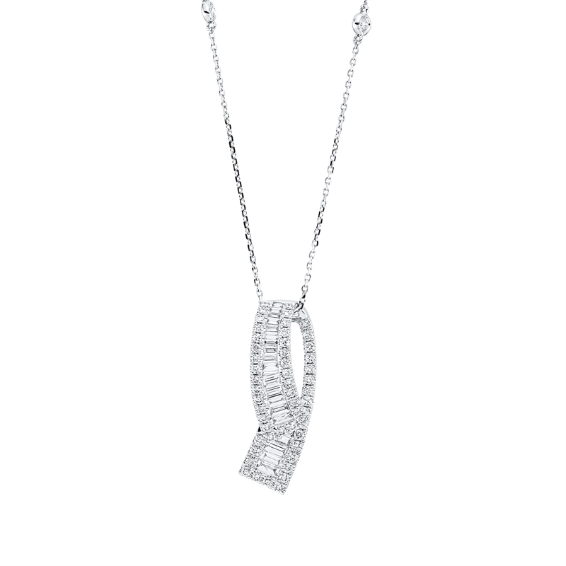 Collier 18 kt WG, mit ZÖ 40 cm