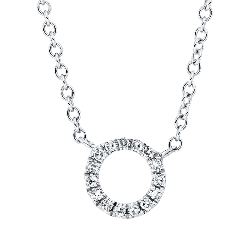 Collier 18 kt WG Kreis, mit ZÖ 43 cm + 40,6 cm