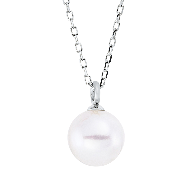 Collier 18 kt WG, mit ZÖ 40.6 cm ,43.2 cm