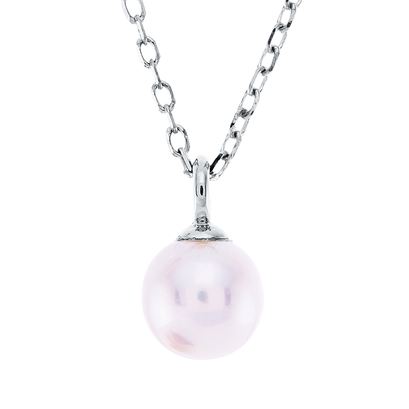 Collier 18 kt WG, mit ZÖ 40.6 cm + 43.2 cm