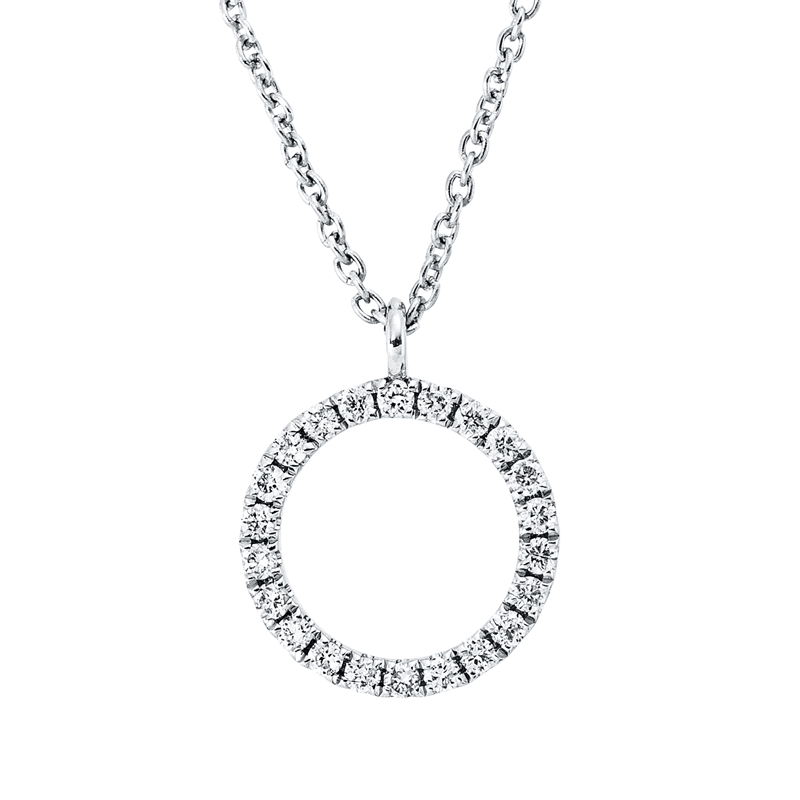 Collier 18 kt WG Kreis, mit ZÖ 40 cm + 43 cm