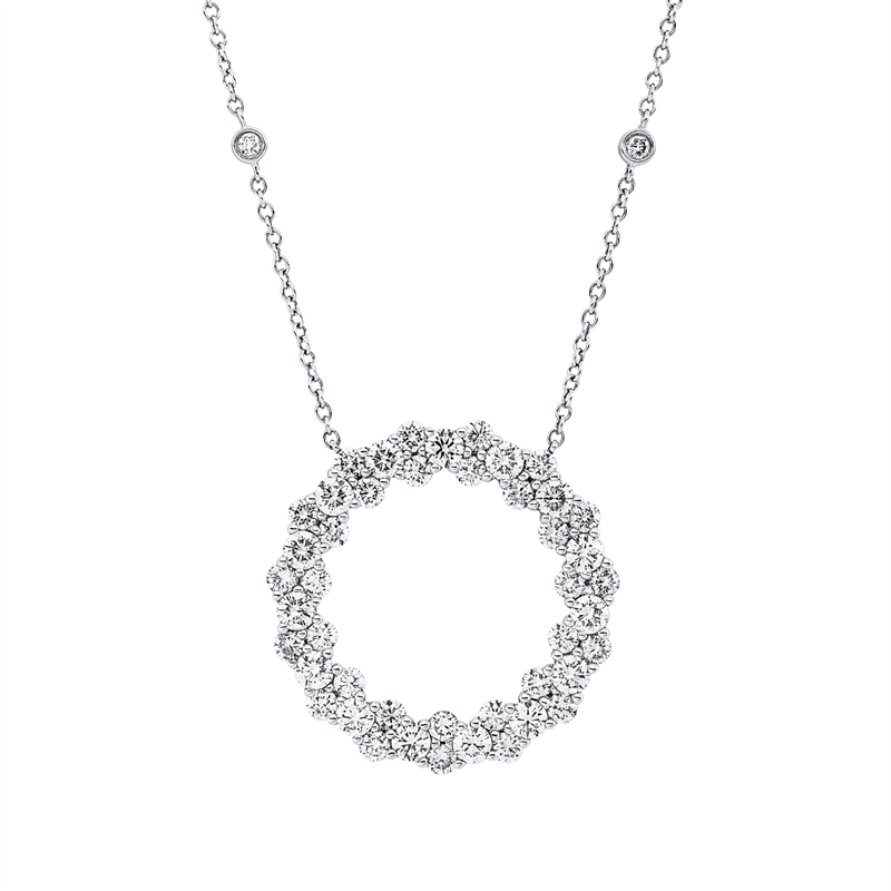 Collier 18 kt WG, mit ZÖ 40,6 cm