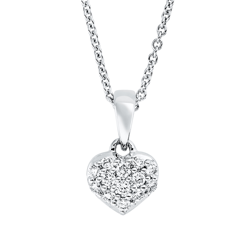 Collier 18 kt WG Herz