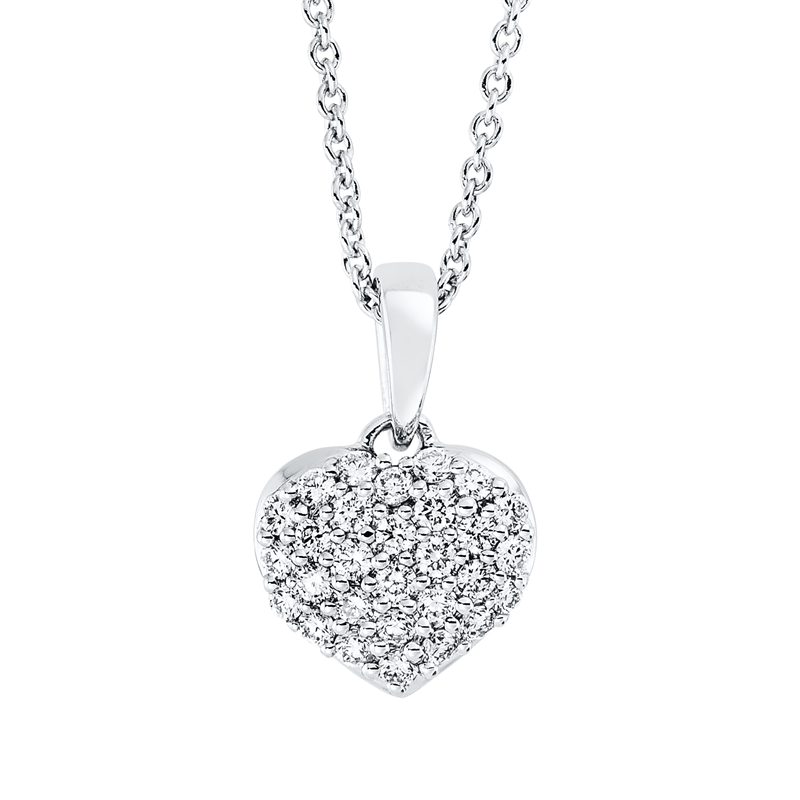 Collier 18 kt WG Herz, mit Öse