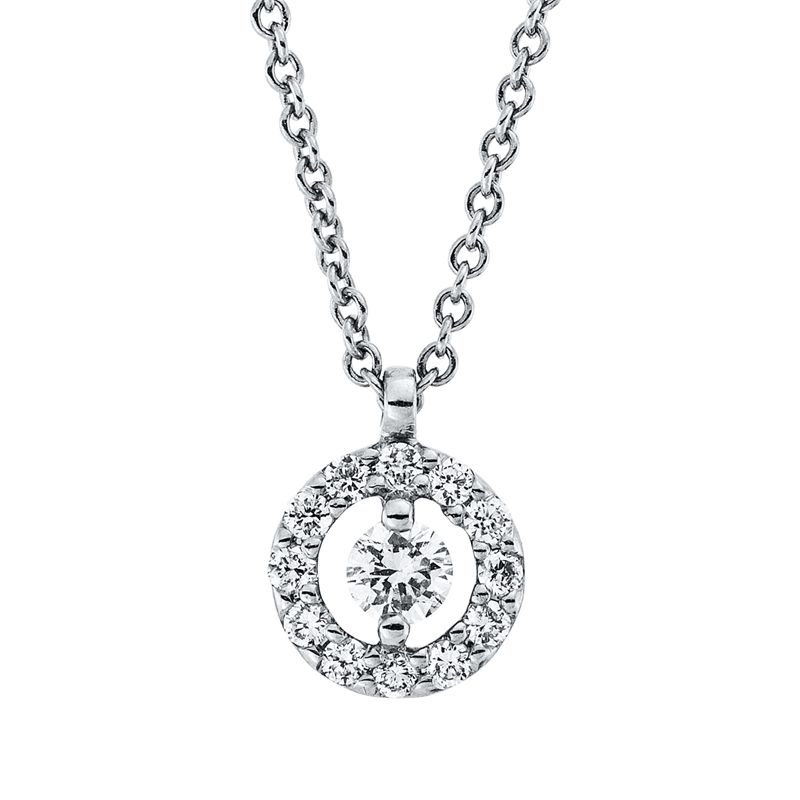 Collier 18 kt WG, mit ZÖ 41 cm + 39,5 cm