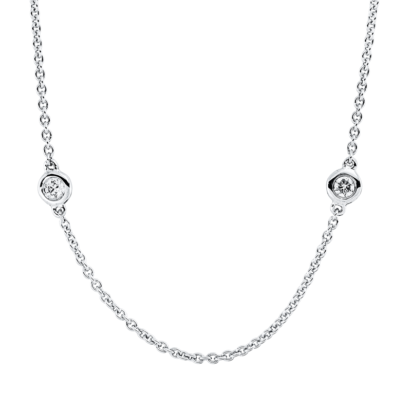 Collier Zarge 18 kt WG, mit ZÖ 40 cm + 43 cm