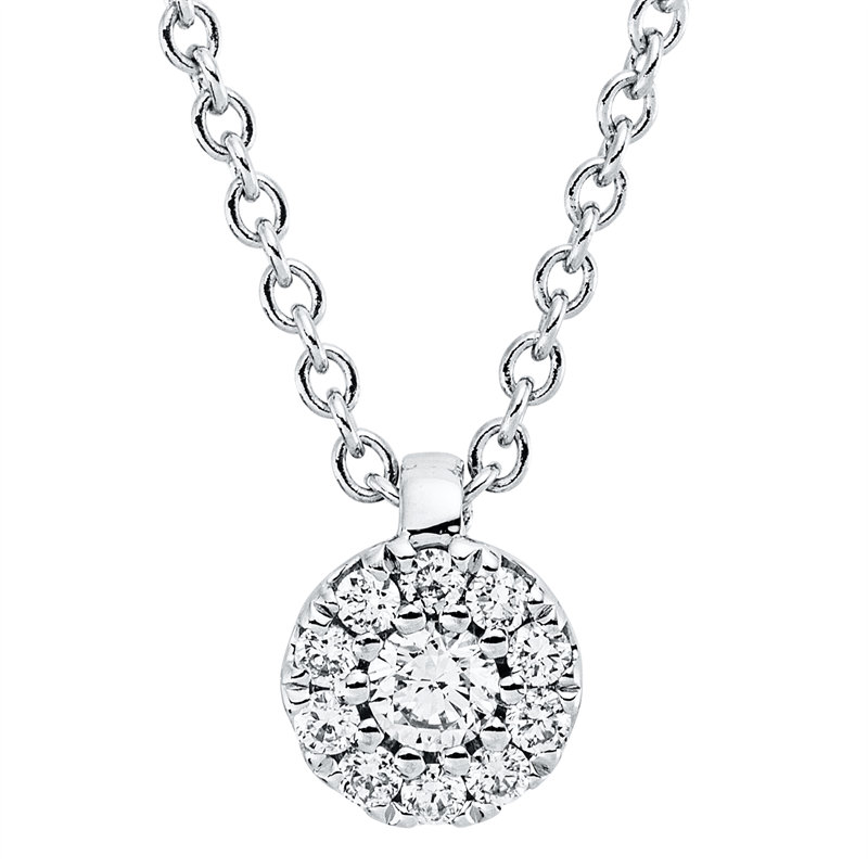 Collier 18 kt WG, mit ZÖ 42 cm