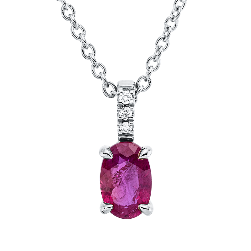 Collier 18 kt WG, mit ZÖ 42 cm