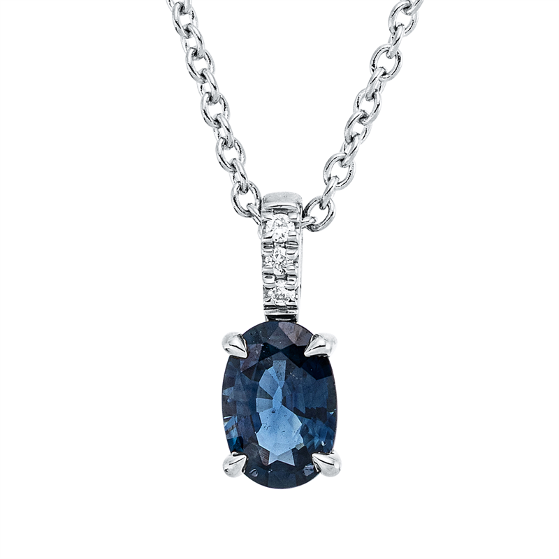 Collier 18 kt WG, mit ZÖ 42 cm