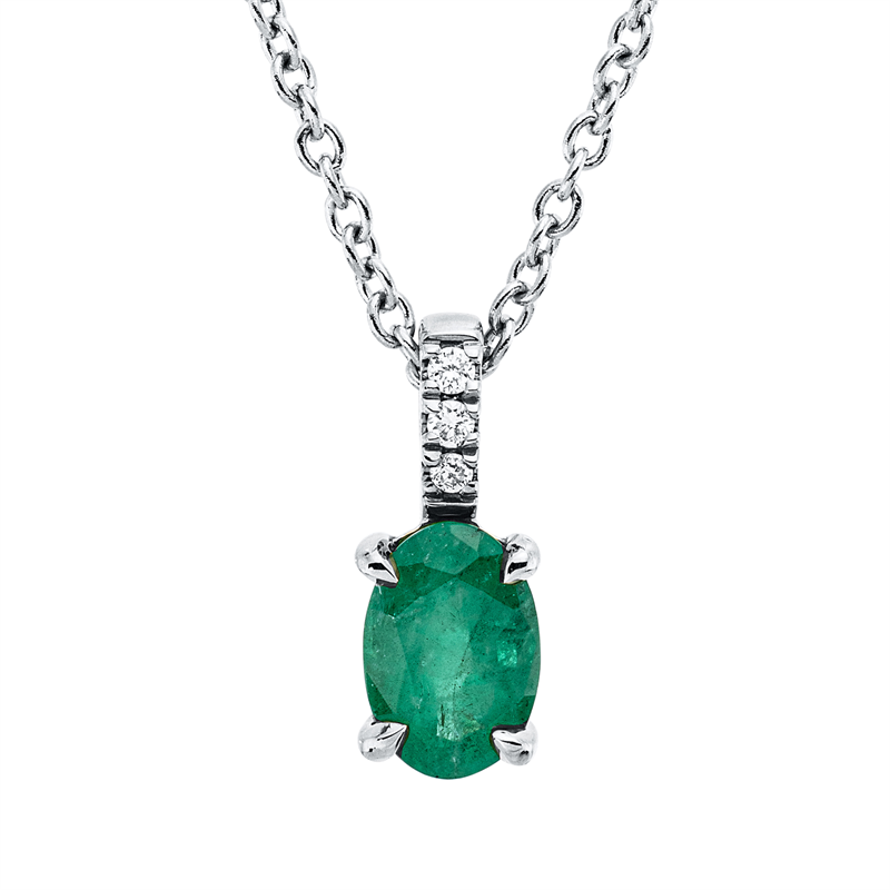 Collier 18 kt WG, mit ZÖ 42 cm