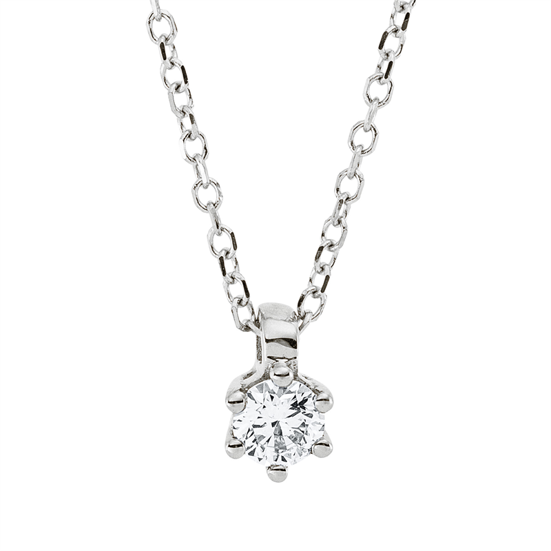 Collier 6er-Krappe 18 kt WG, mit ZÖ 42 cm