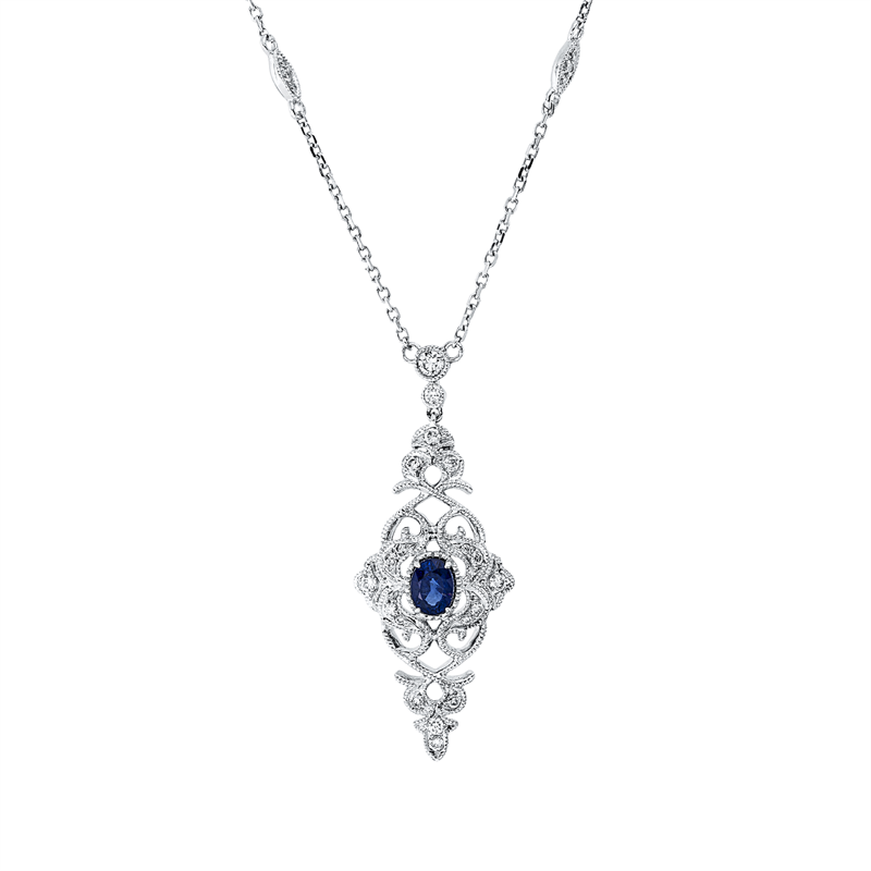 Collier 18 kt WG, mit ZÖ 40 cm + 43 cm