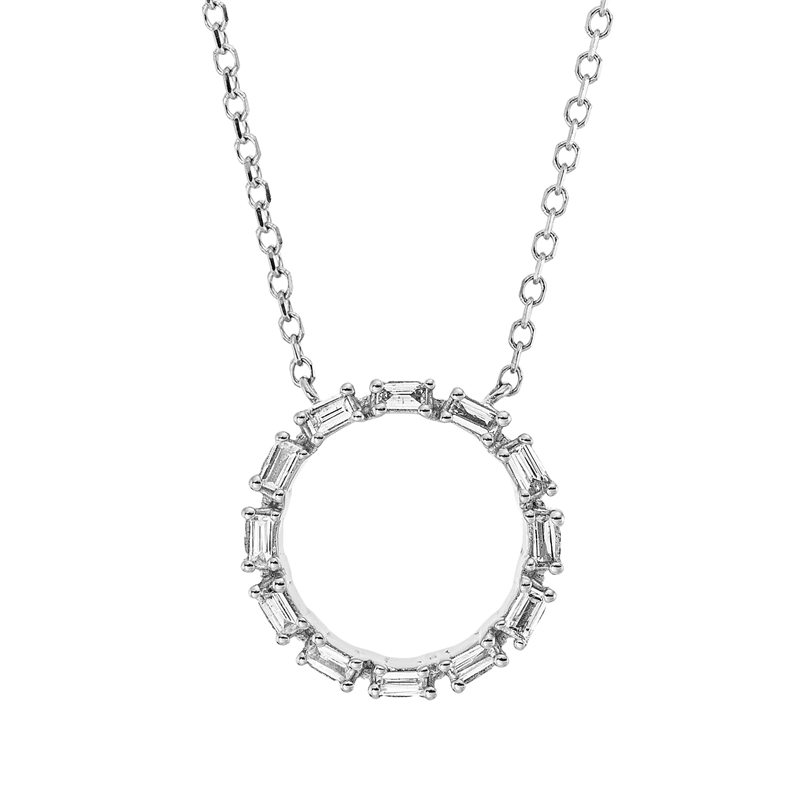 Collier 18 kt WG Kreuz, mit ZÖ 40 cm, 42cm