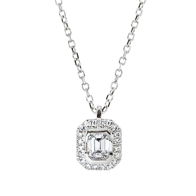 Collier 18 kt WG, mit ZÖ 40 cm, 42cm