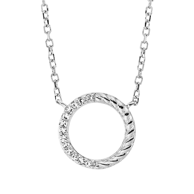 Collier 18 kt WG Kreis, mit ZÖ 40 cm, 42cm