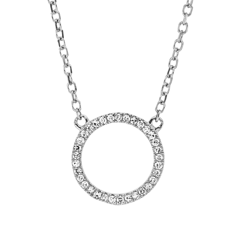 Collier 18 kt WG Kreis, mit ZÖ 40 cm, 42cm