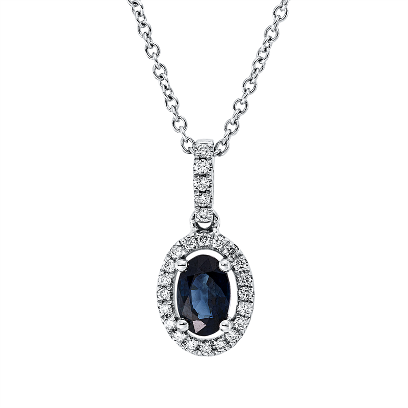 Collier 18 kt WG, mit ZÖ 42 cm