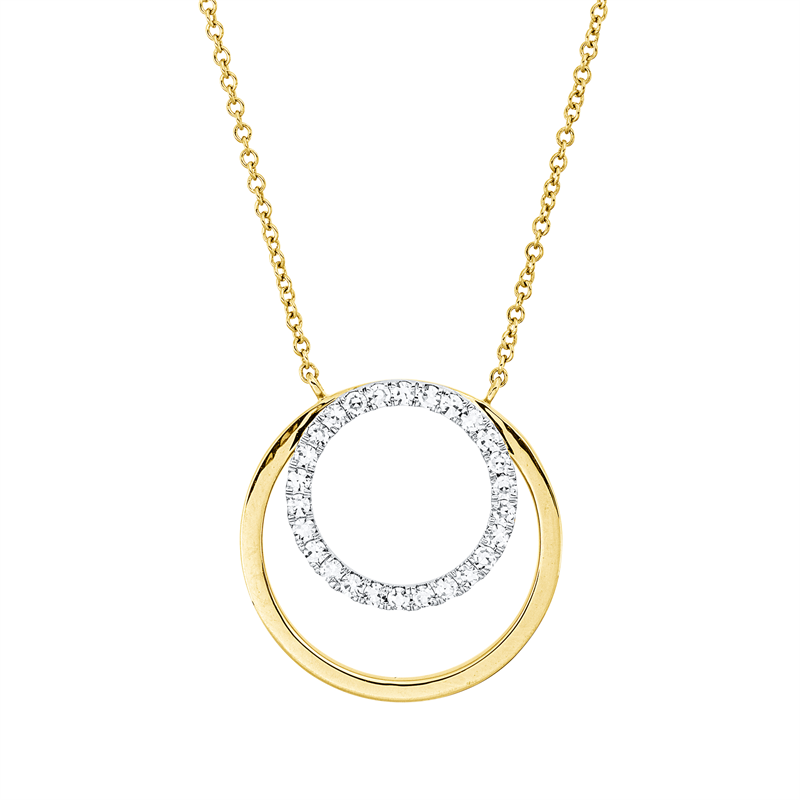 Collier 18 kt GG, Fassung rhodiniert