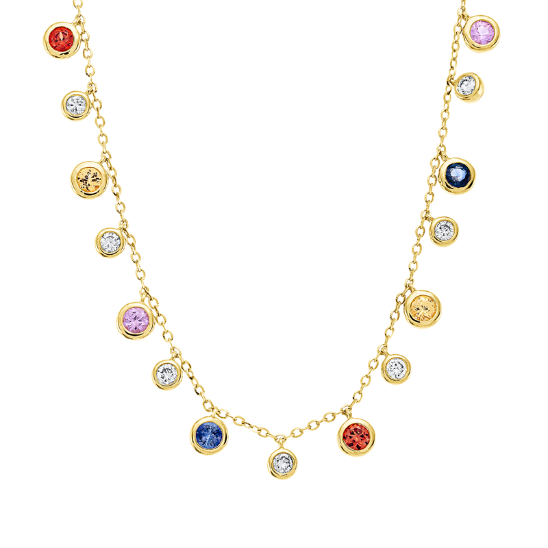 Collier Zarge 18 kt GG, mit ZÖ 40 cm + 43 cm