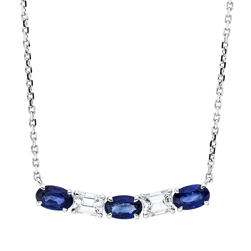 Collier 18 kt WG, mit ZÖ 40,6 cm