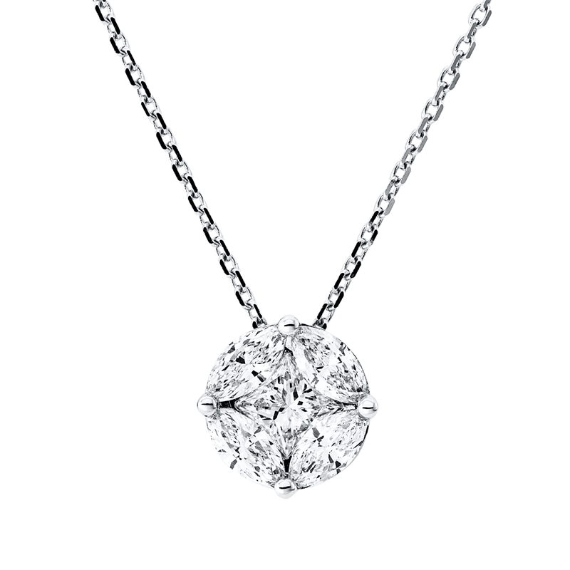 Collier 18 kt WG, mit ZÖ 40 cm