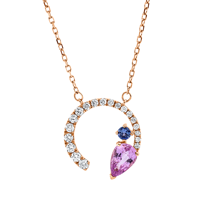 Collier 18 kt RG, mit ZÖ 40 cm