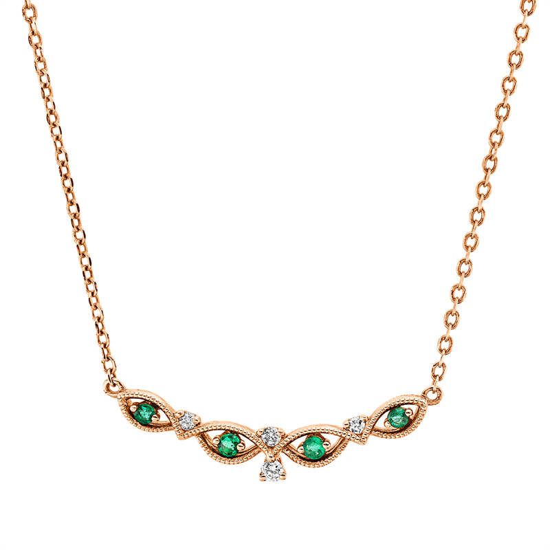 Collier 18 kt RG, mit ZÖ 42+43+44cm