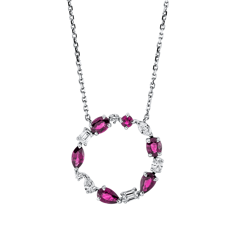 Collier 18 kt WG, mit ZÖ 42 cm