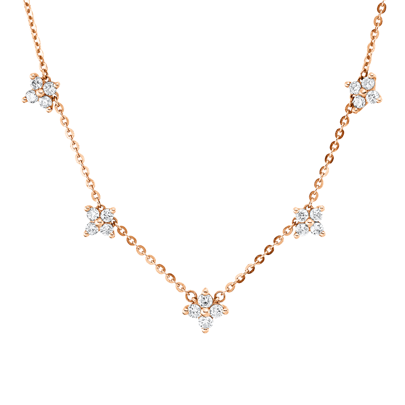 Collier 18 kt RG, mit ZÖ 40 cm + 43 cm