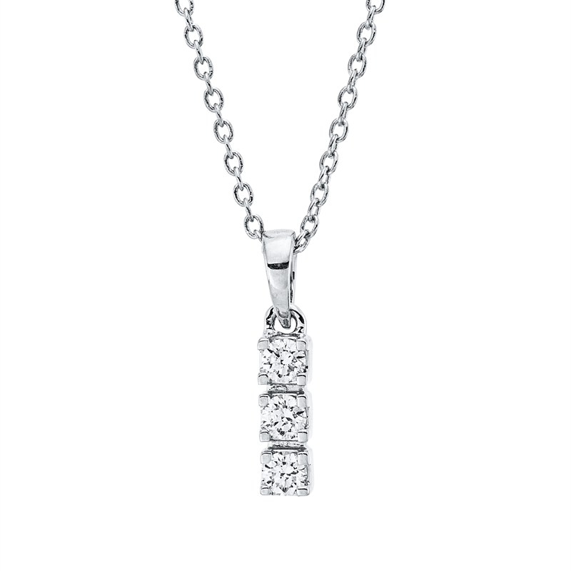 Collier 18 kt WG, mit ZÖ 42 cm