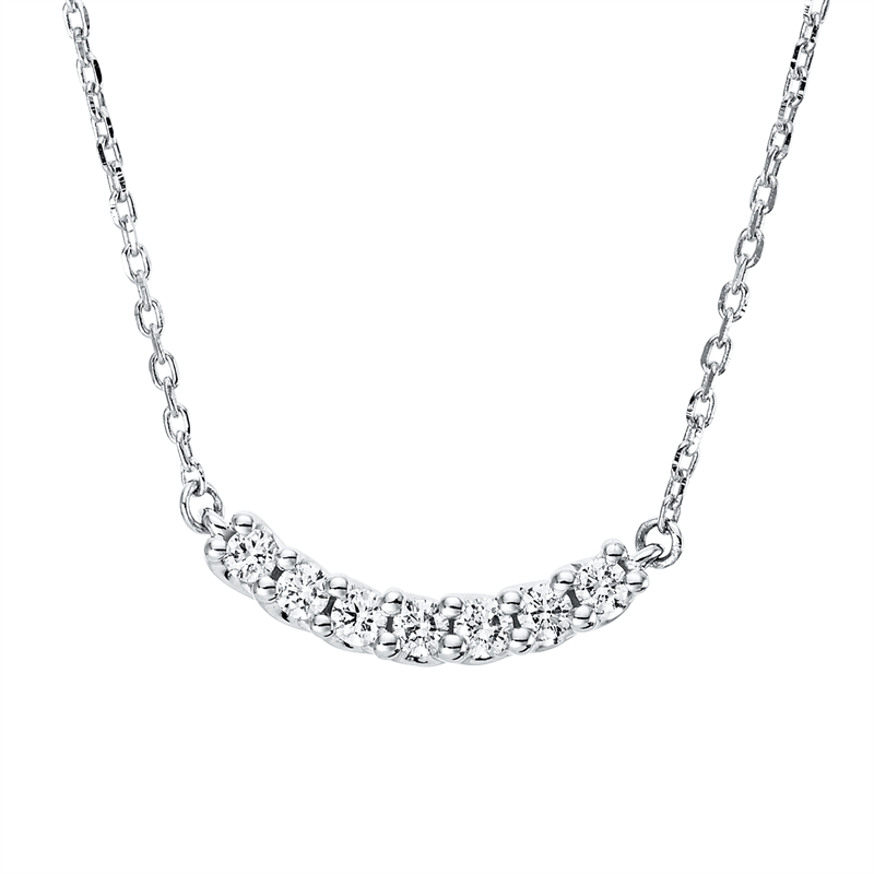 Collier 18 kt WG, mit ZÖ 42 cm