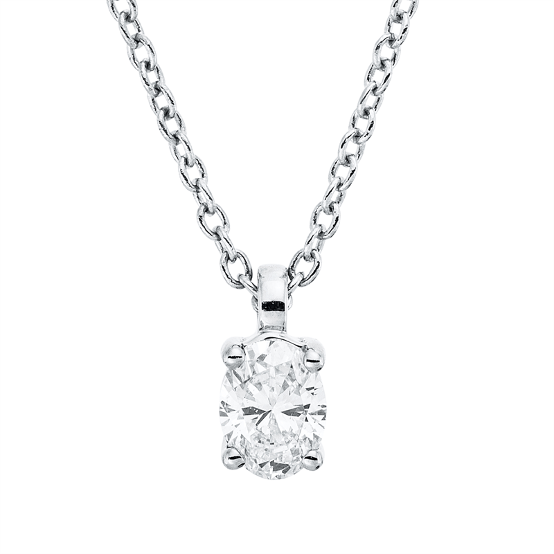 Collier 18 kt WG, mit ZÖ 42 cm
