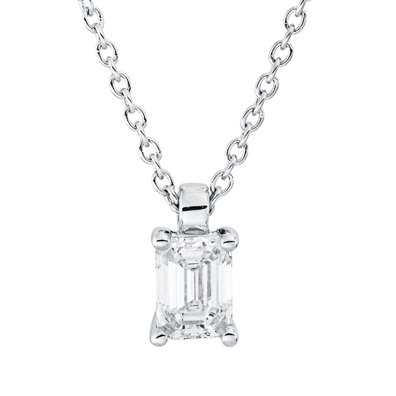 Collier 4er-Krappe 18 kt WG, GIA7528183809, mit ZÖ 42 cm