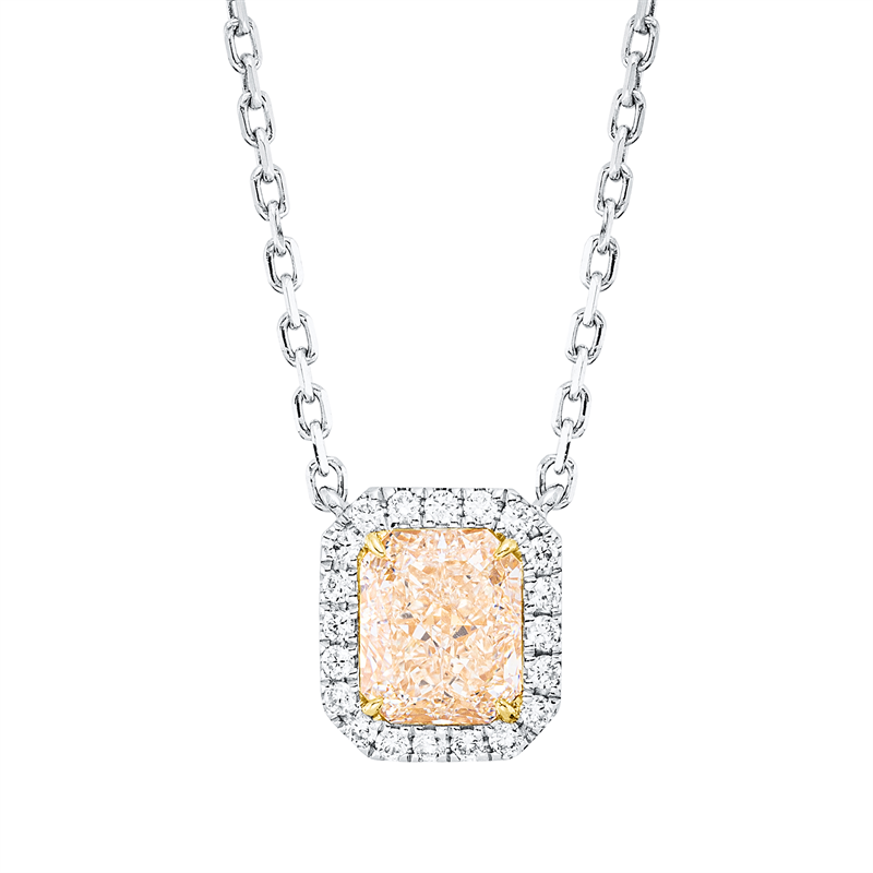 Collier 18 kt WG+GG, mit ZÖ 40,6 cm